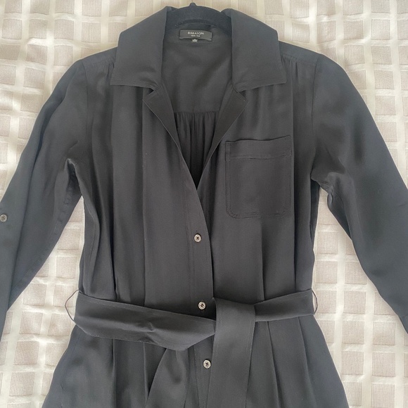 Babaton Black 100% Silk Shirt Dress with Pockets XS - Picture 3 of 10